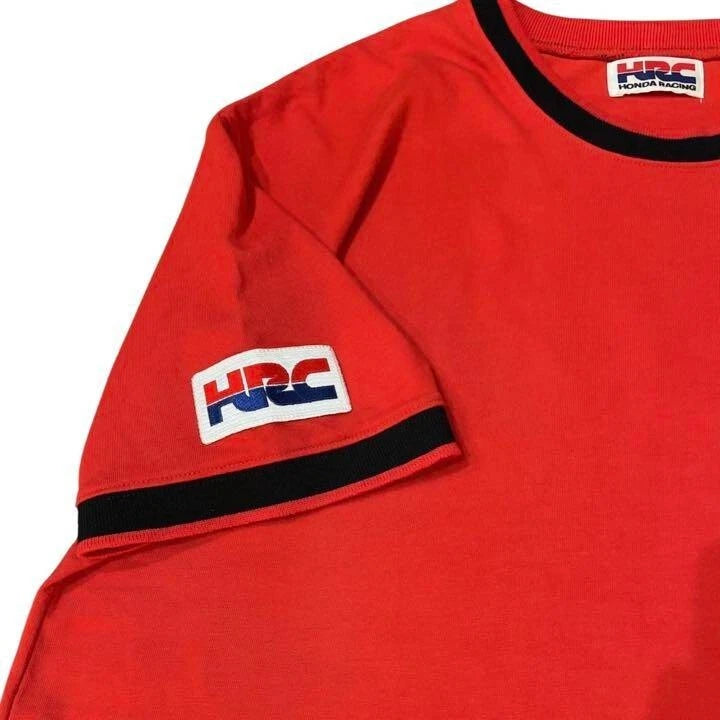 Honda Racing HRC Official T-Shirt Embroidered Patches L size Red From JAPAN