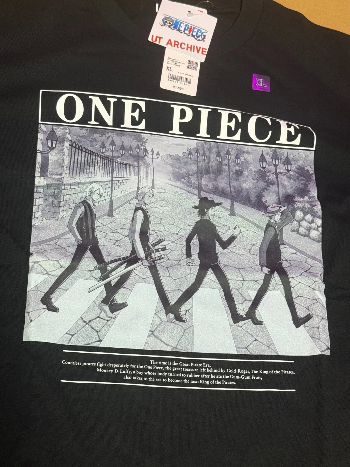 ONE PIECE x Uniqlo 2025 T-shirt Abbey Road Regular Black XL size From JAPAN