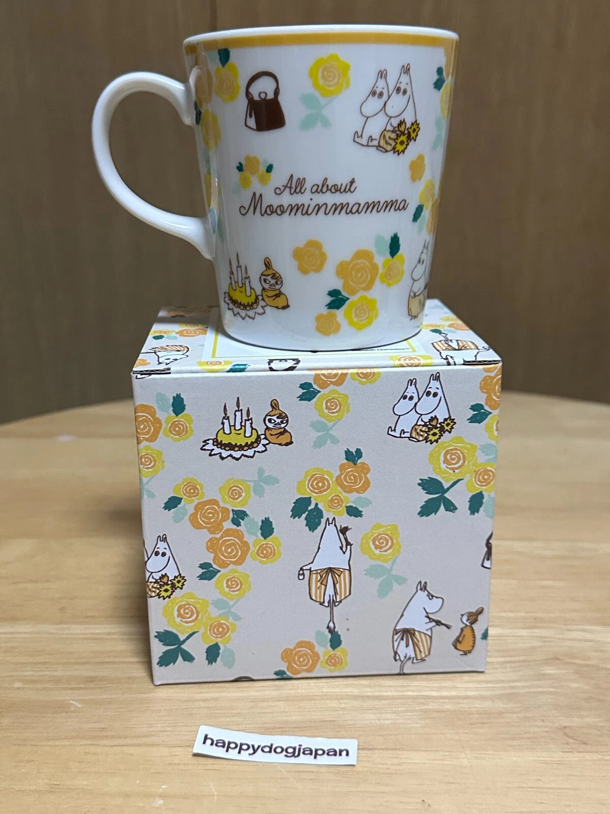 Moomin Official Mug All about Moominmamma Yellow NEW MM7802-11 From JAPAN
