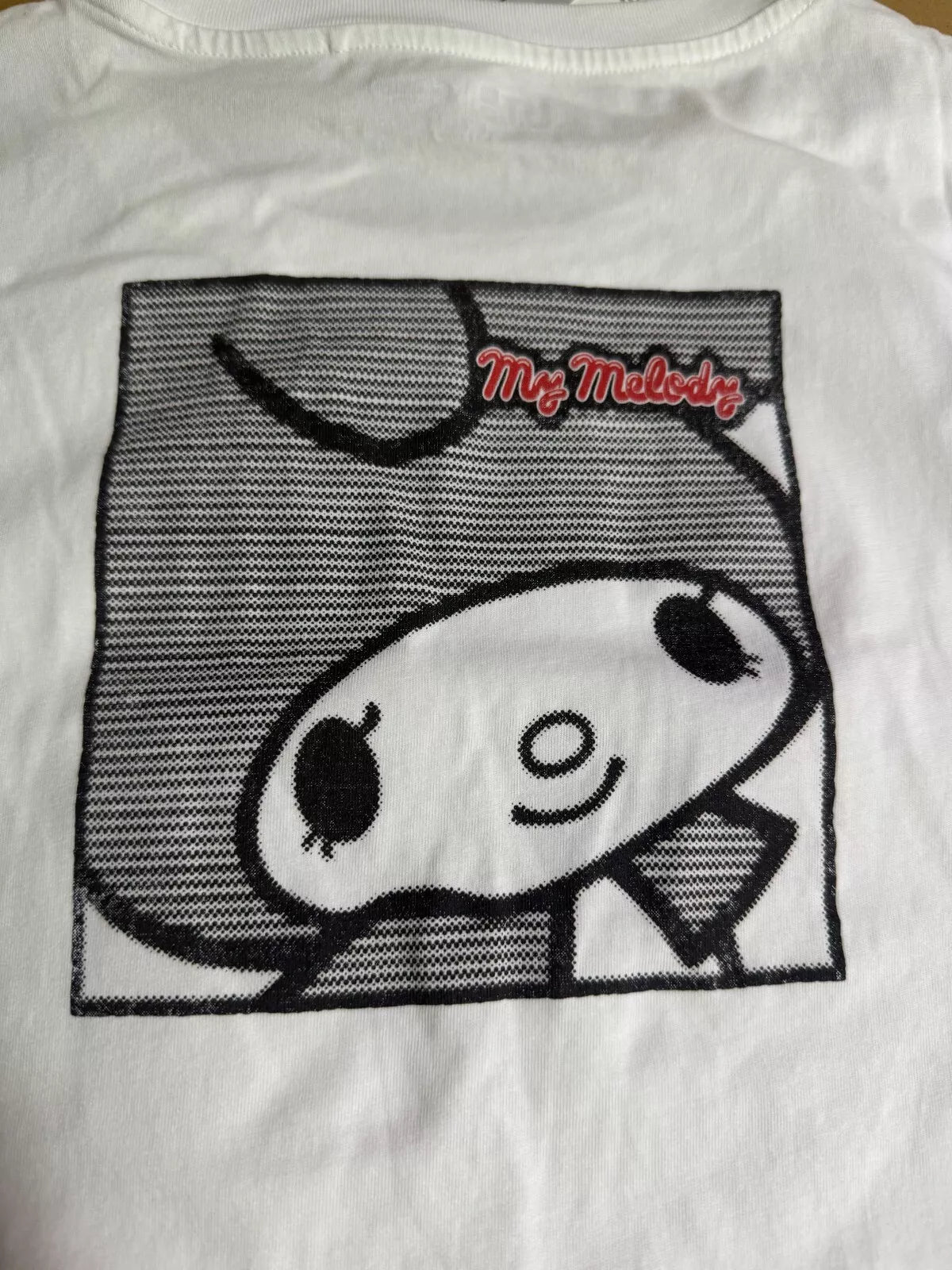 UNIQLO Sanrio KUROMI & MY MELODY T-shirt Oversize Fit L size White From JAPAN
