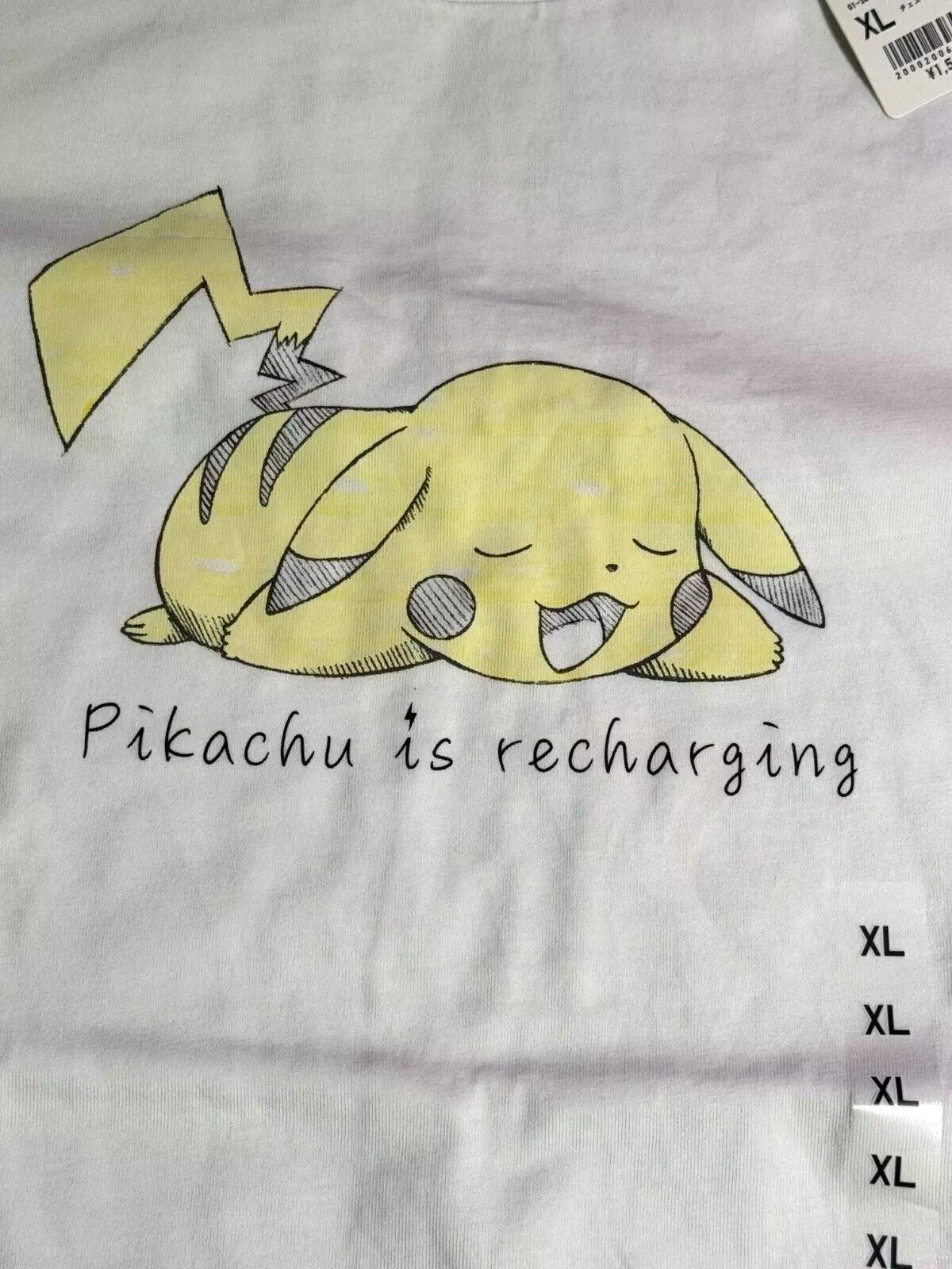 UNIQLO 2025 Pokémon Sketch Design Pikachu is recharging XL size Off-White JAPAN