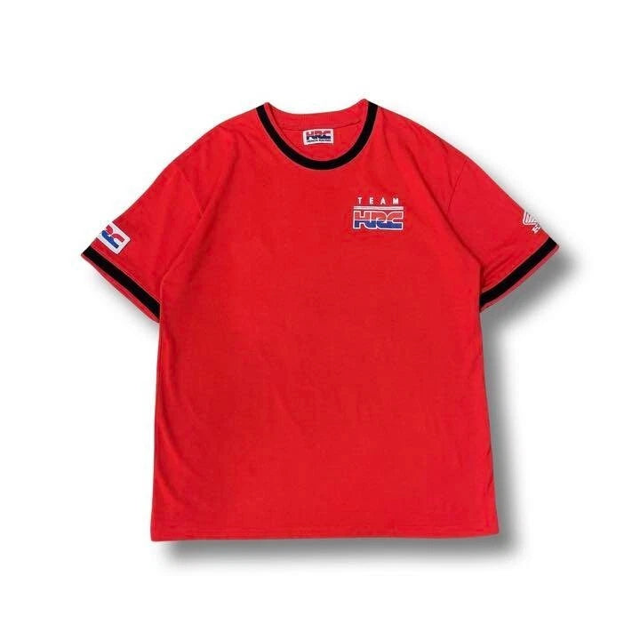 Honda Racing HRC Official T-Shirt Embroidered Patches L size Red From JAPAN