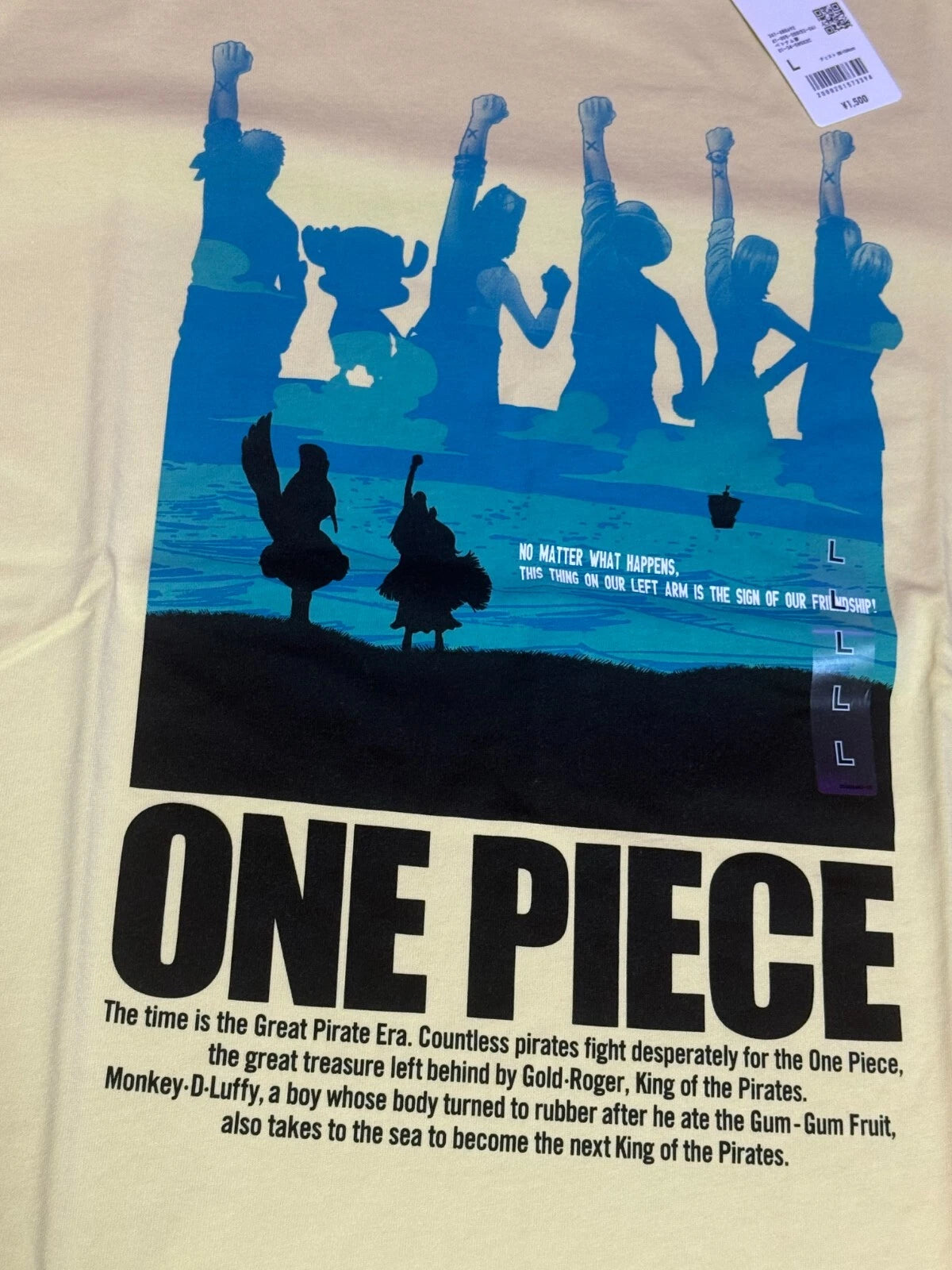 ONE PIECE x Uniqlo 2025 T-shirt Straw Hat Crew Yellow L size From JAPAN