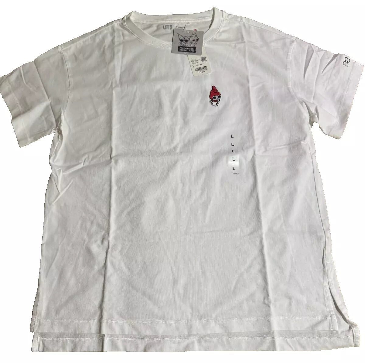 UNIQLO Sanrio KUROMI & MY MELODY T-shirt Oversize Fit L size White From JAPAN