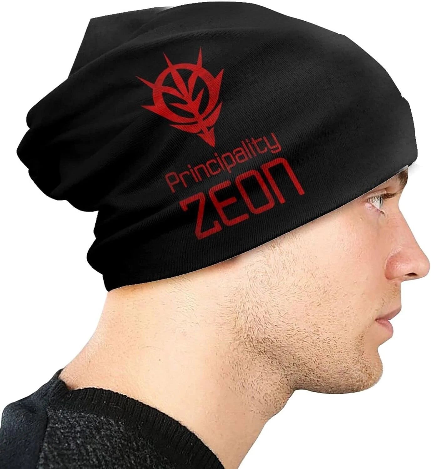 Mobile Suit Gundam Neo Zeon Knit Cap Black/Red One size (53-59cm) From Japan