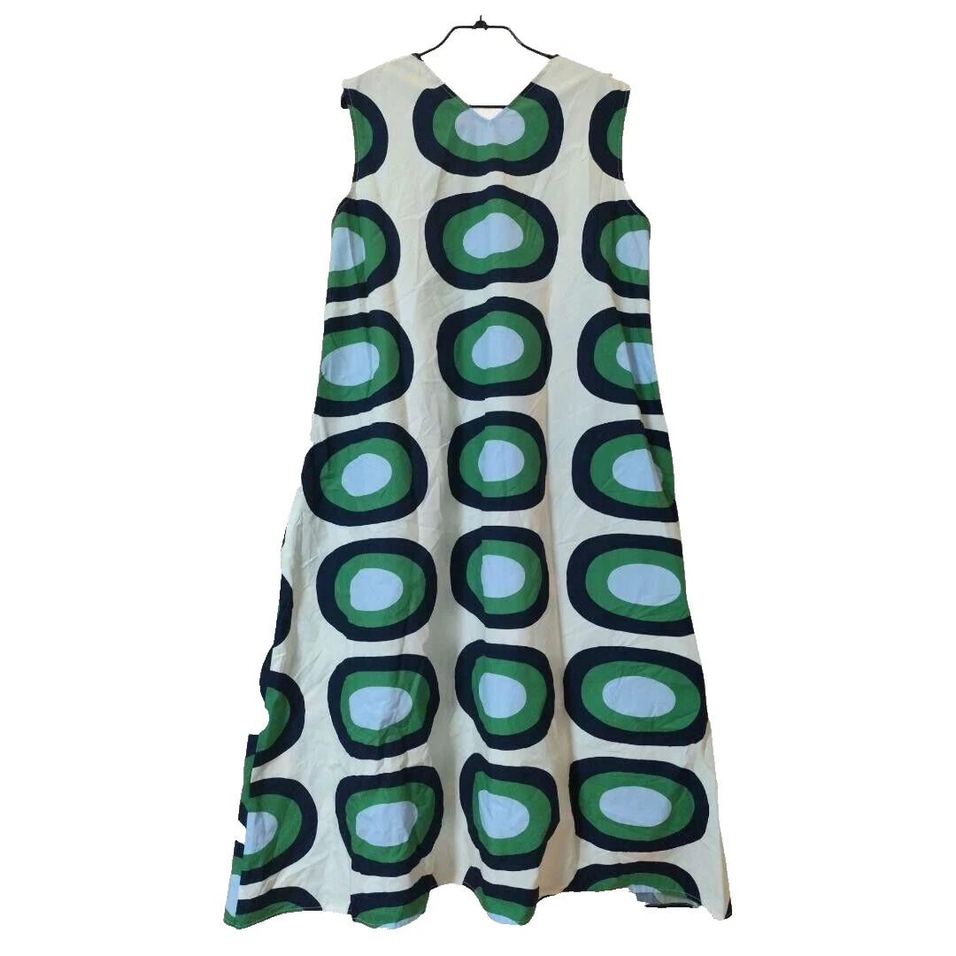 2024 UNIQLO Marimekko Graphic V-neck flared dress (sleeveless) Cotton L JAPAN