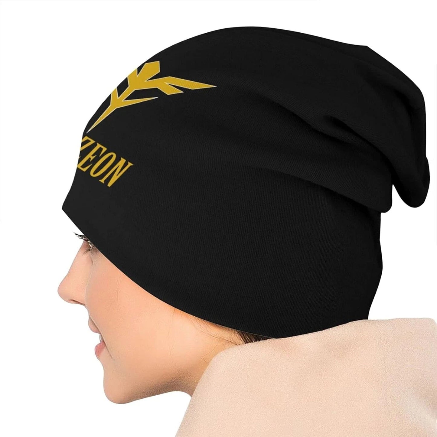 Mobile Suit Gundam Neo Zeon Knit Cap Black/Yellow One size (53-59cm) From Japan