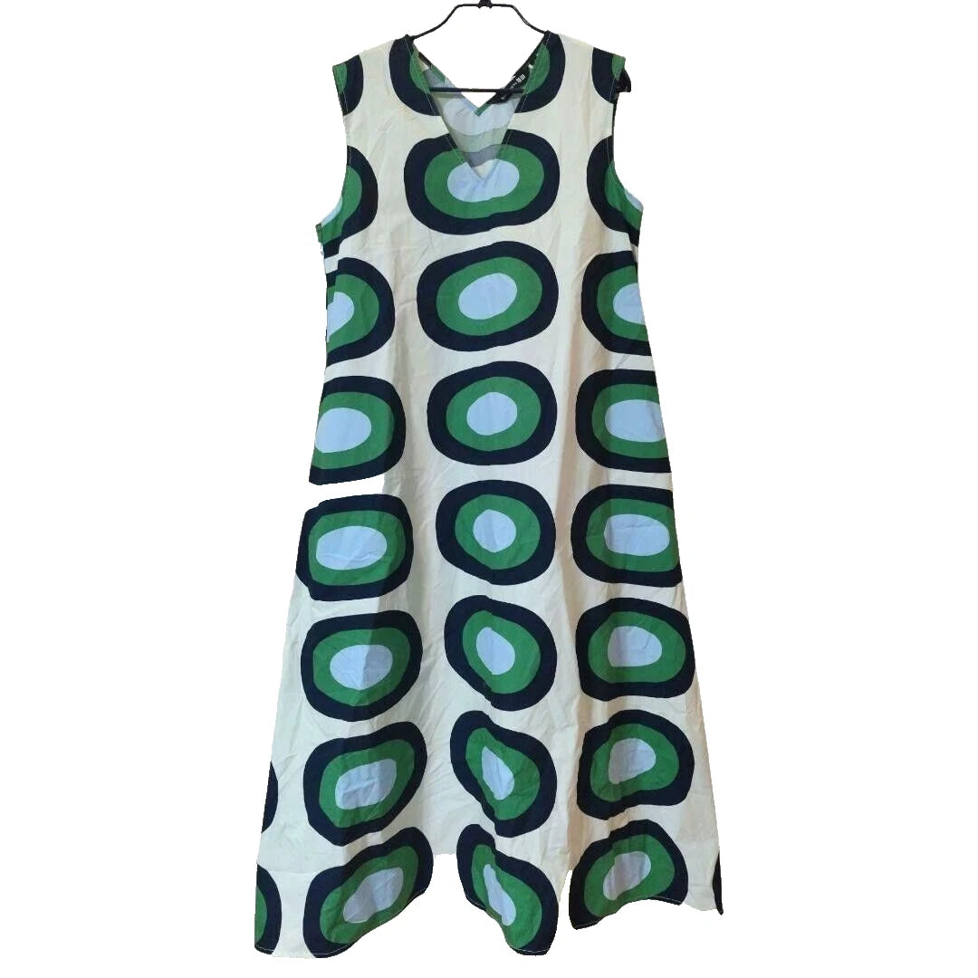 2024 UNIQLO Marimekko Graphic V-neck flared dress (sleeveless) Cotton L JAPAN