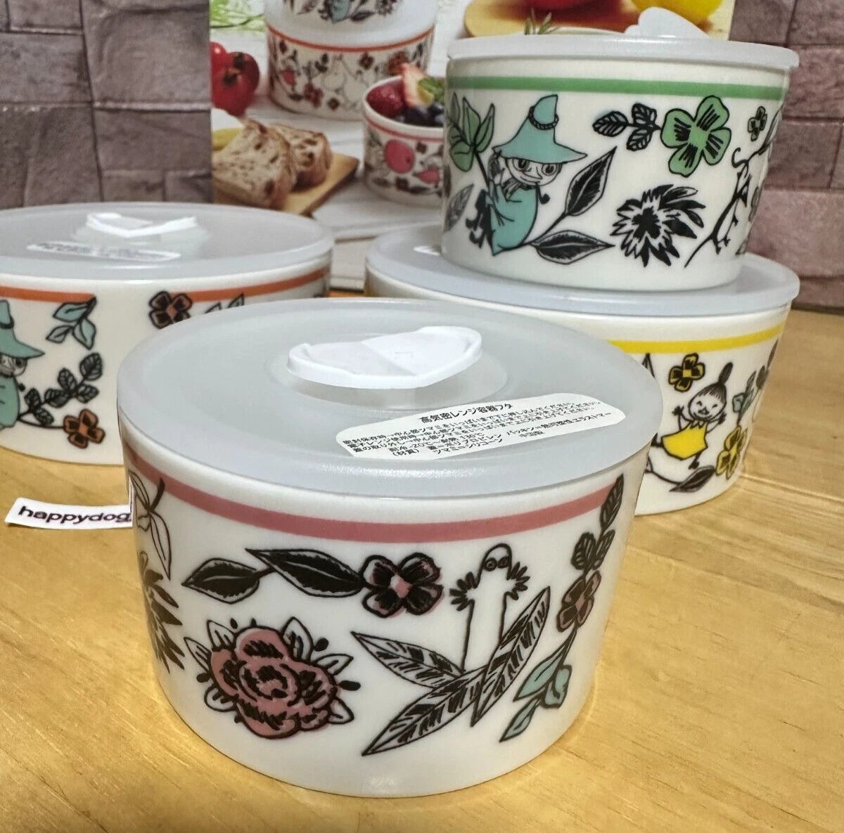 Moomin Microwave Food Stocker Container 3.5"-5" Set of 4 NEW Made in JAPAN