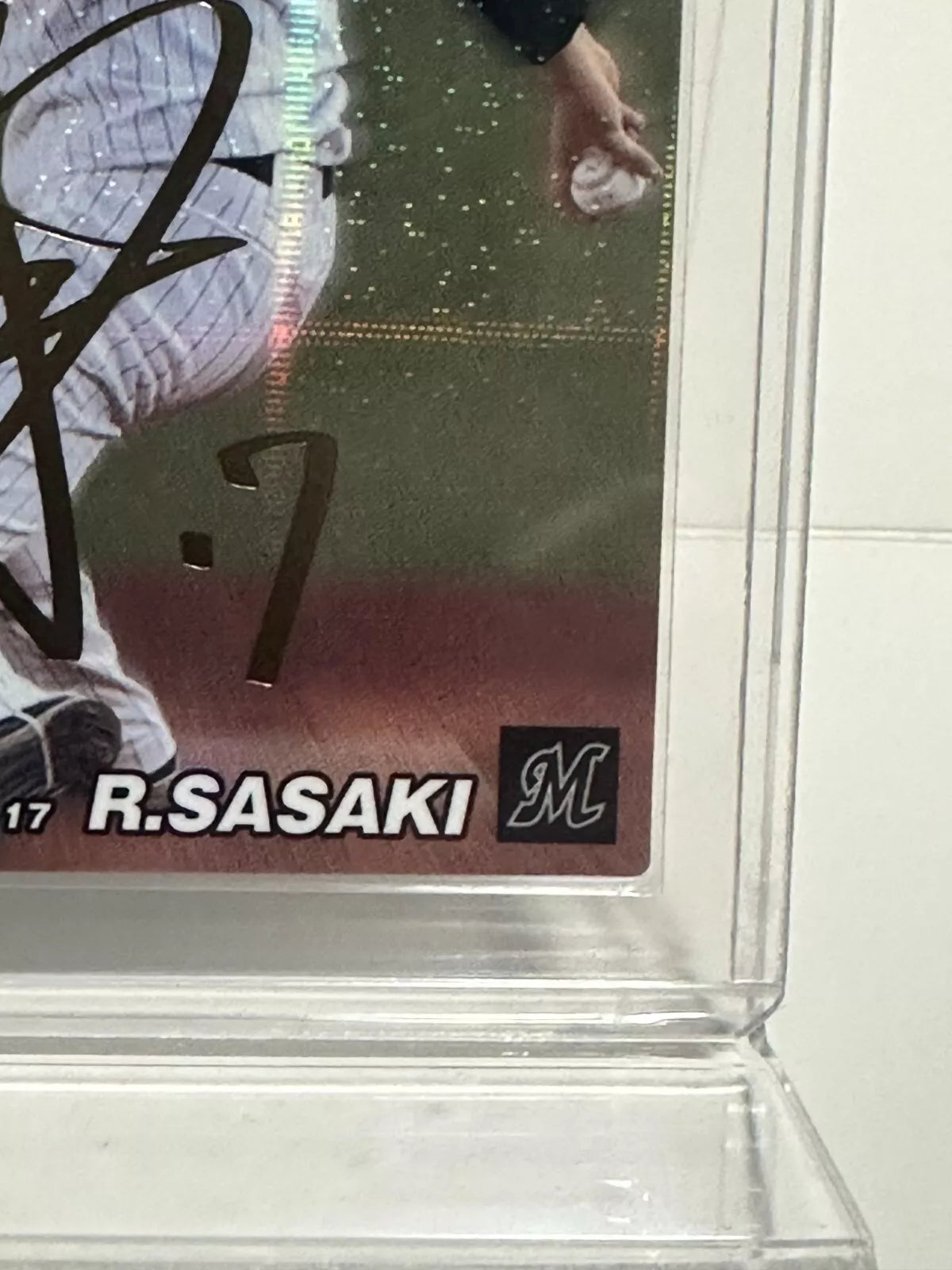 ROKI SASAKI 2022 STAR CARD #S-16 Gold Printed signed Calbee Lotte Marines JAPAN