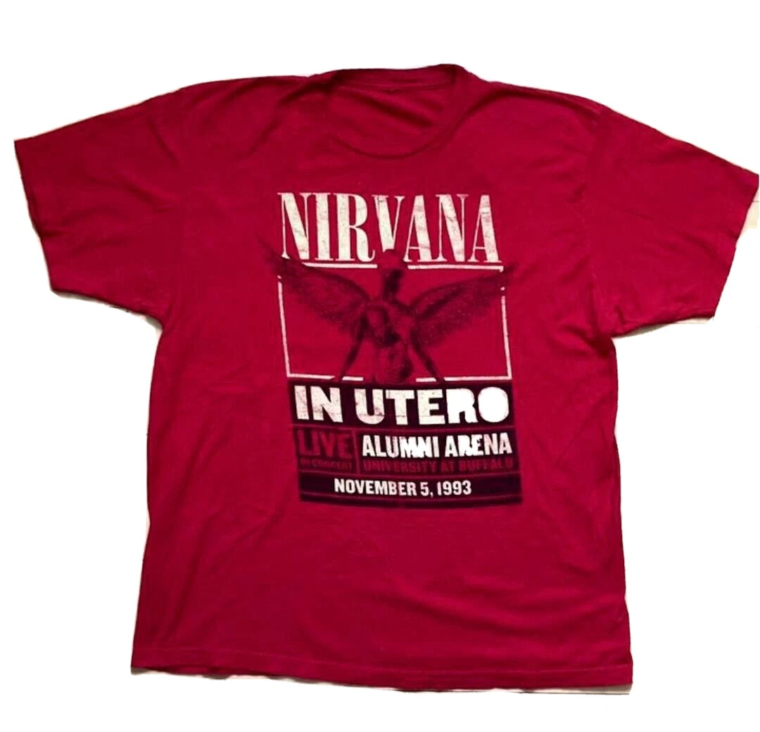 Nirvana In Utero 1993 LIVE Tour T-Shirt Kurt Cobain Reprint Vintage No Tag JAPAN