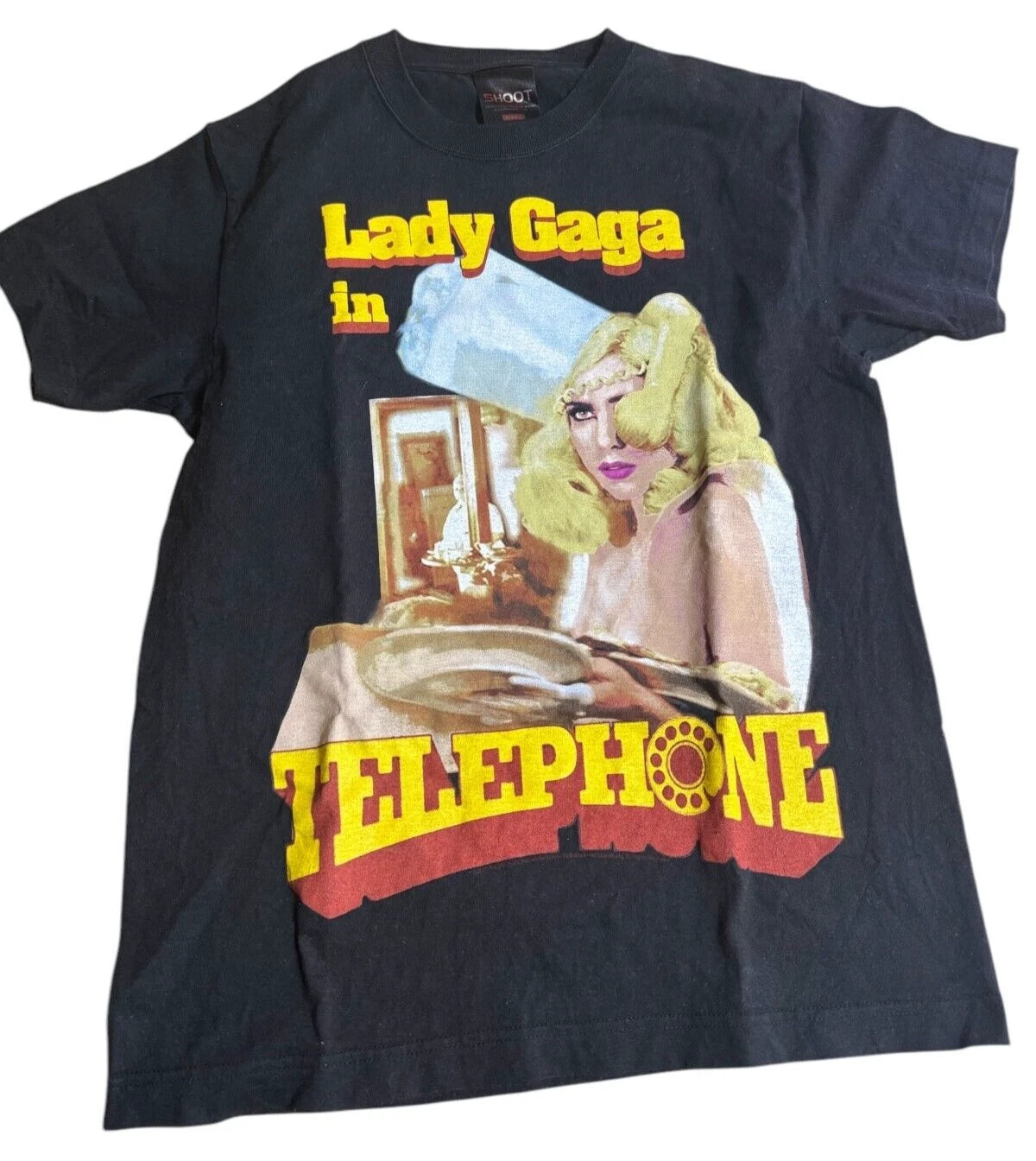 LADY GAGA in Telephone 2010 Monster Ball Tour T-Shirt Size S Unused From JAPAN