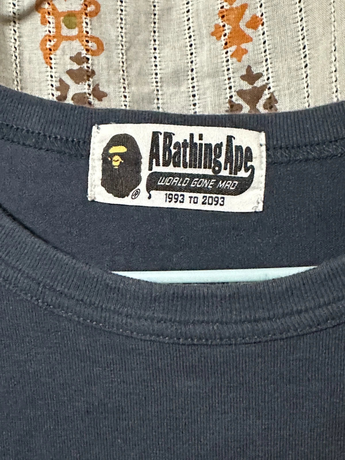 A Bathing Ape World Gone Mad Barely-used Black T Shirt Front Logo BAPE JAPAN