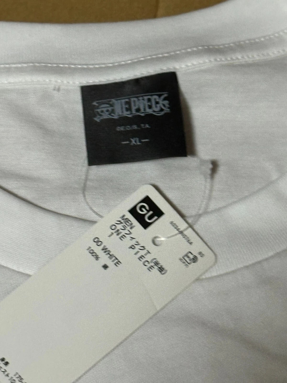 ONE PIECE x GU TV 25th Anniversary STRAW HAT CREW T-shirt White XL Size JAPAN