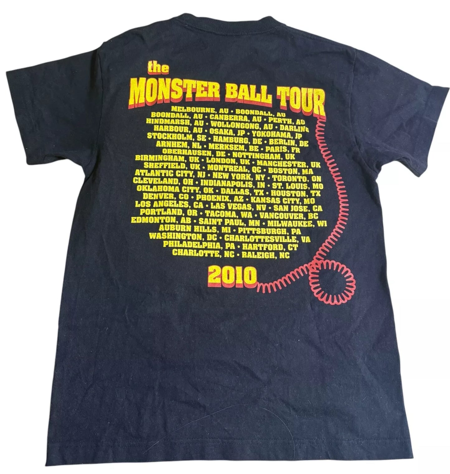 LADY GAGA in Telephone 2010 Monster Ball Tour T-Shirt Size S Unused From JAPAN