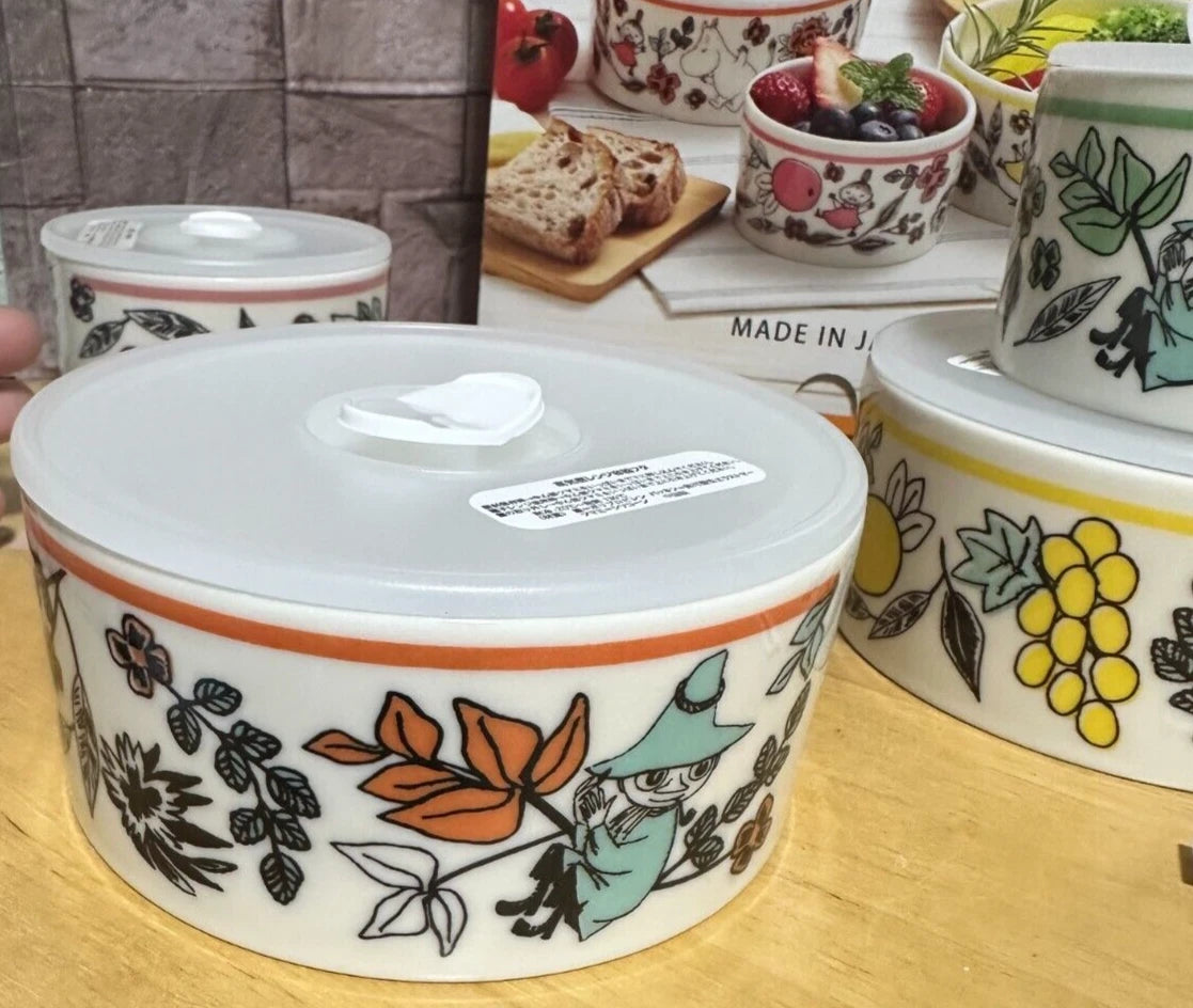 Moomin Microwave Food Stocker Container 3.5"-5" Set of 4 NEW Made in JAPAN