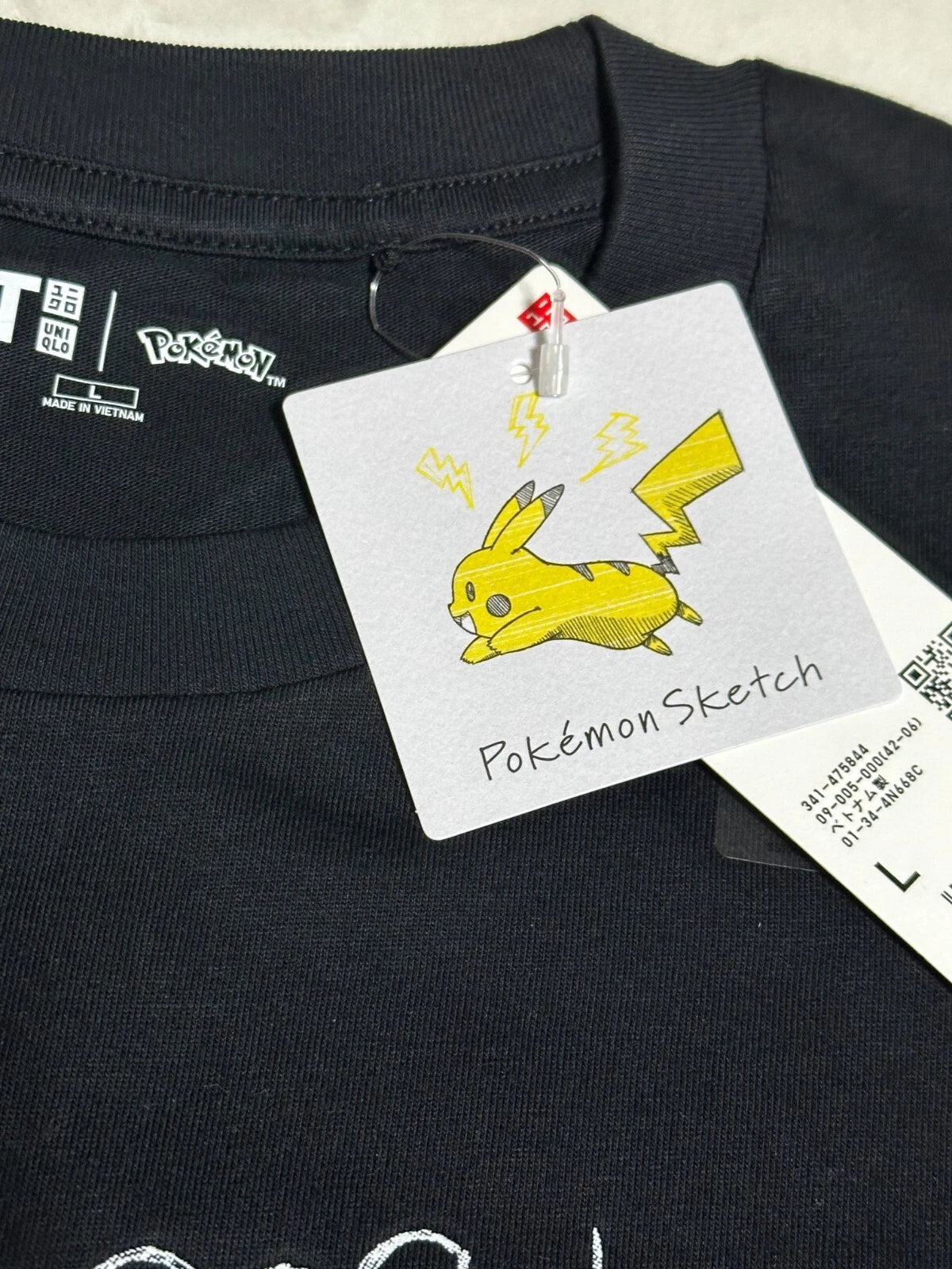 POKEMON Uniqlo Gengar graphic T-shirt regular crew neck L size Black NEW JAPAN