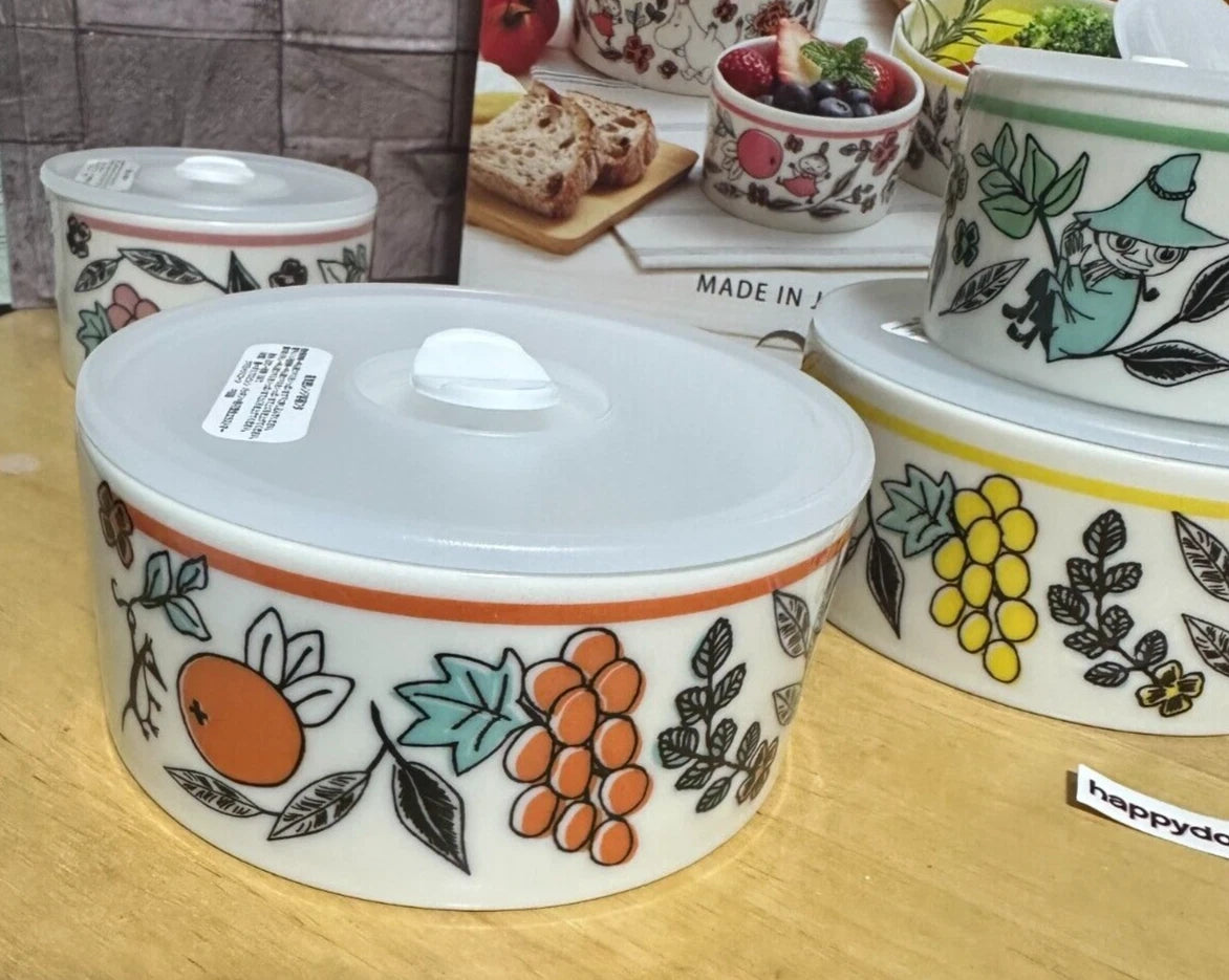 Moomin Microwave Food Stocker Container 3.5"-5" Set of 4 NEW Made in JAPAN