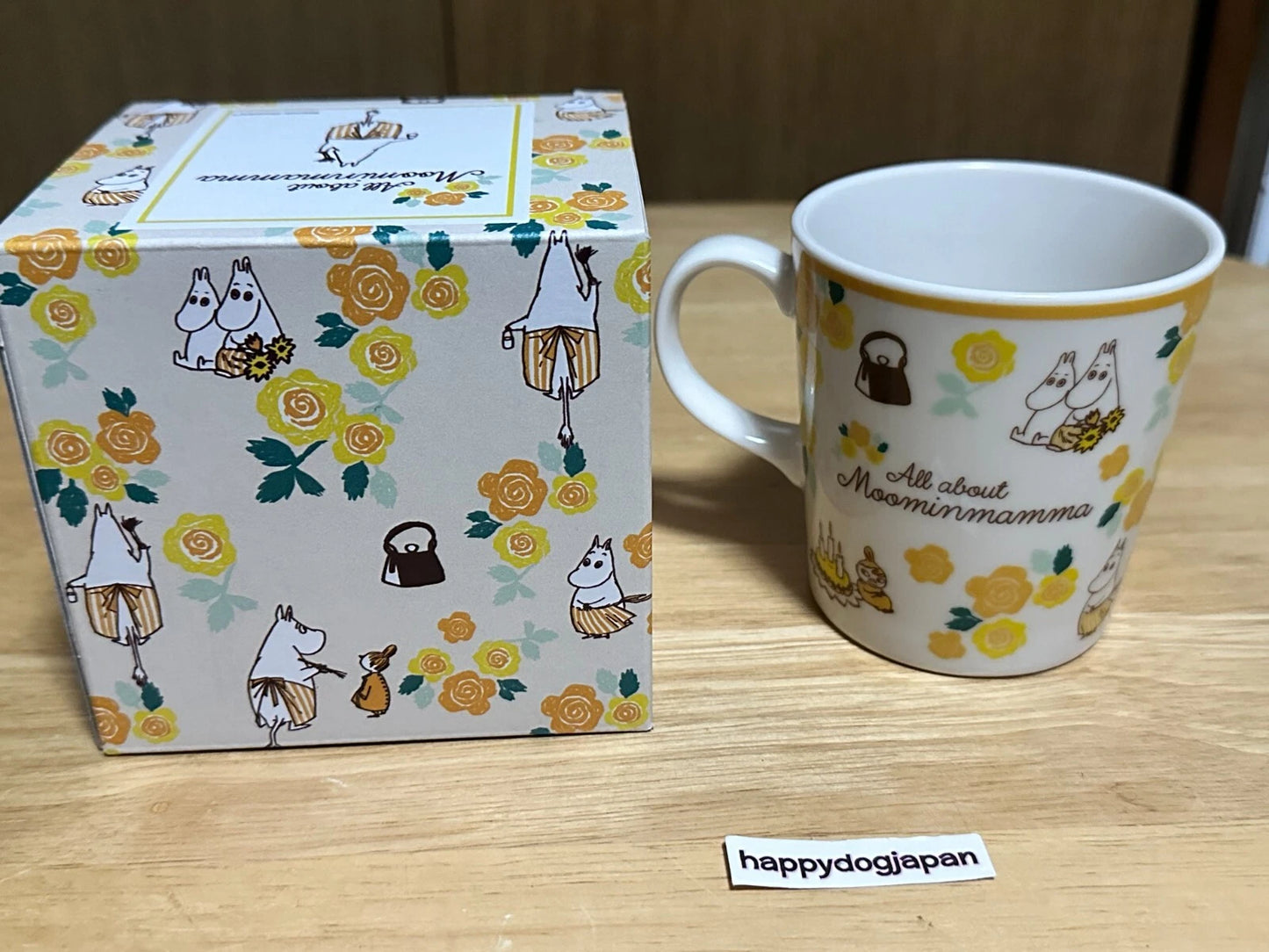 Moomin Official Mug All about Moominmamma Yellow NEW MM7802-11 From JAPAN