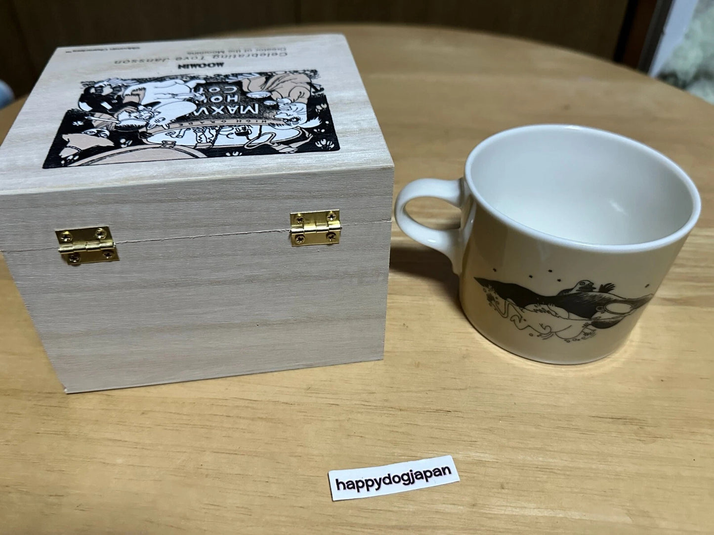 Moomin Official Wooden Boxed Mug Celebrating Tove Jansson Beige MM8003-11H JAPAN