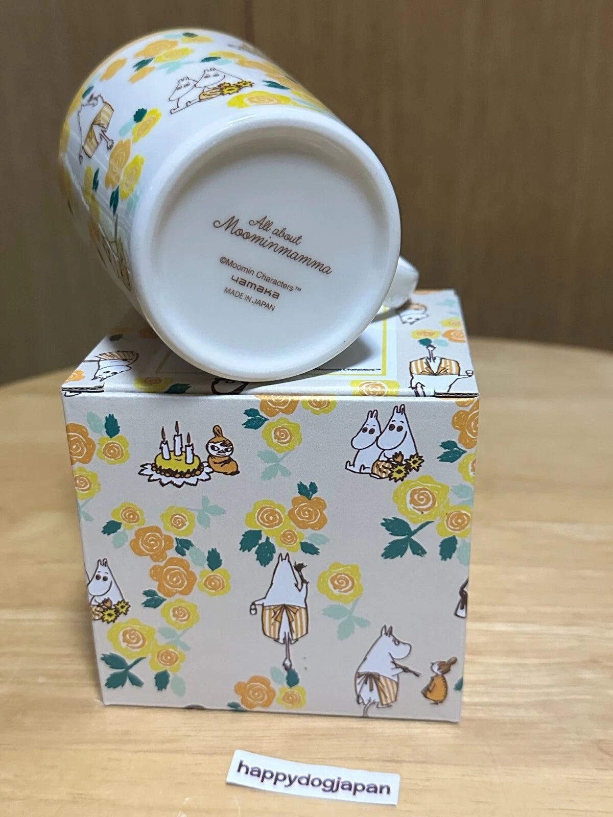 Moomin Official Mug All about Moominmamma Yellow NEW MM7802-11 From JAPAN