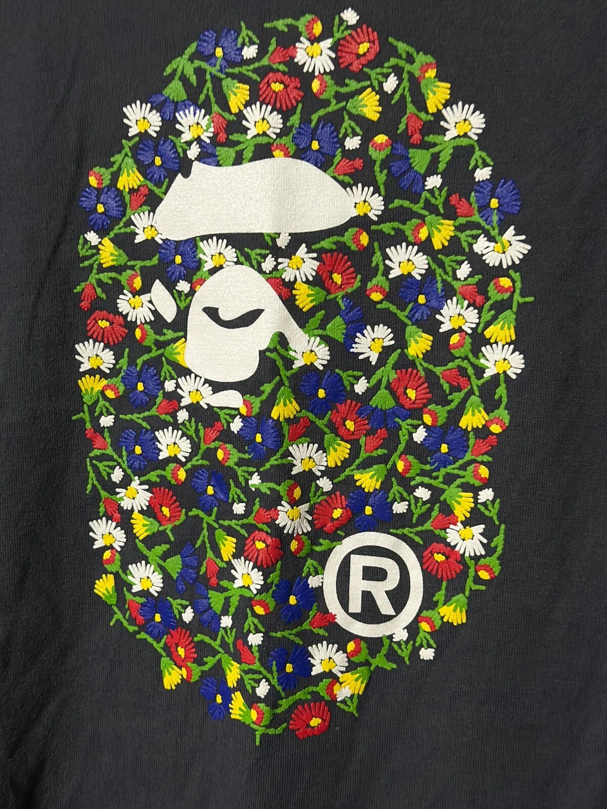 A Bathing Ape World Gone Mad Barely-used Black T Shirt Front Logo BAPE JAPAN
