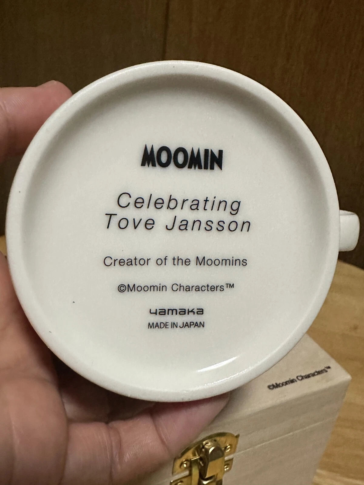Moomin Official Wooden Boxed Mug Celebrating Tove Jansson Beige MM8003-11H JAPAN