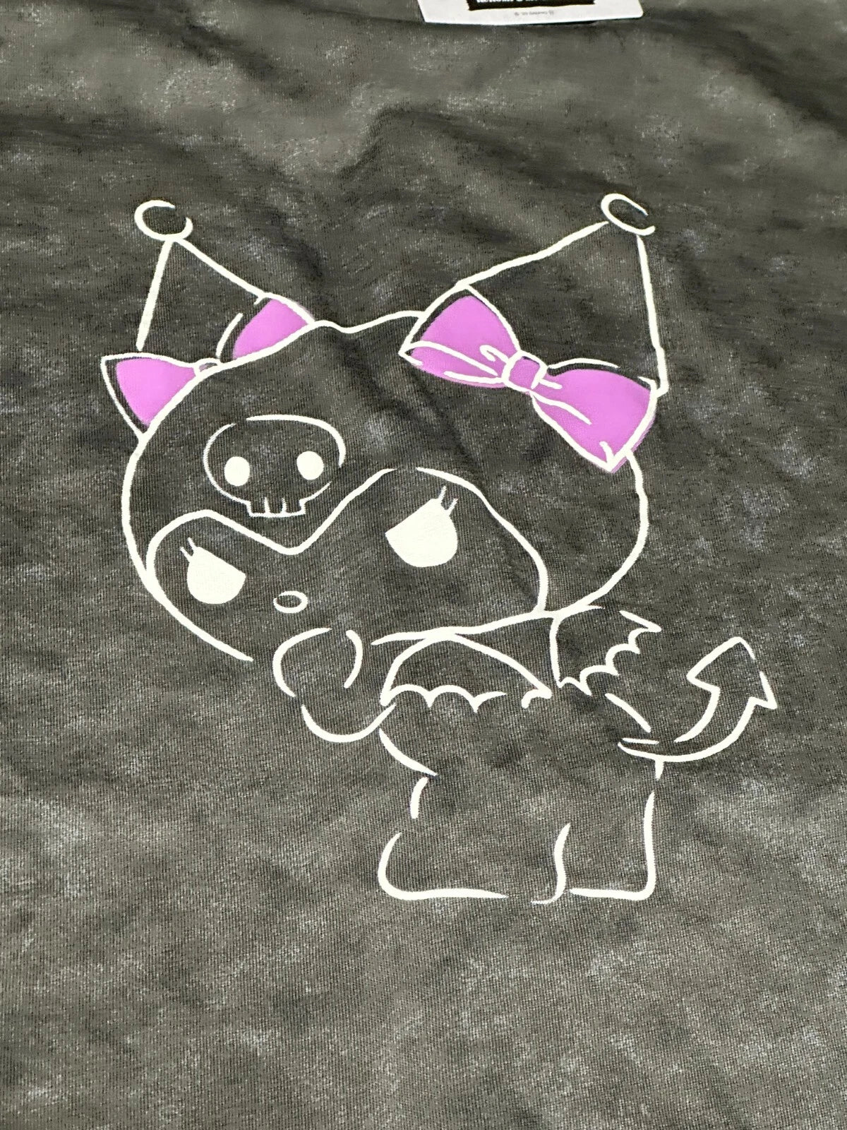 UNIQLO Sanrio KUROMI & MY MELODY T-shirt Oversize Fit XL size Dark Gray JAPAN