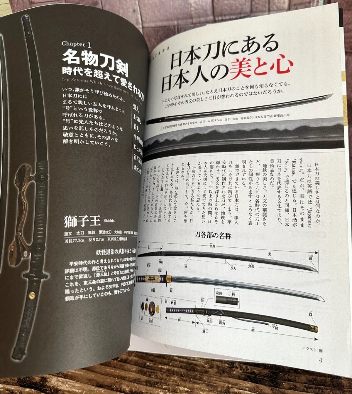 SAMURAI SWORD Illustrated Book Famous 270 Swords Life-size Katana poster JAPAN