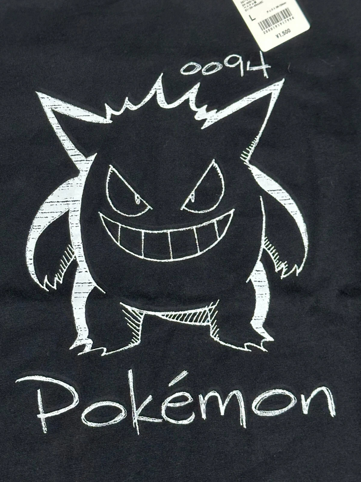 POKEMON Uniqlo Gengar graphic T-shirt regular crew neck L size Black NEW JAPAN