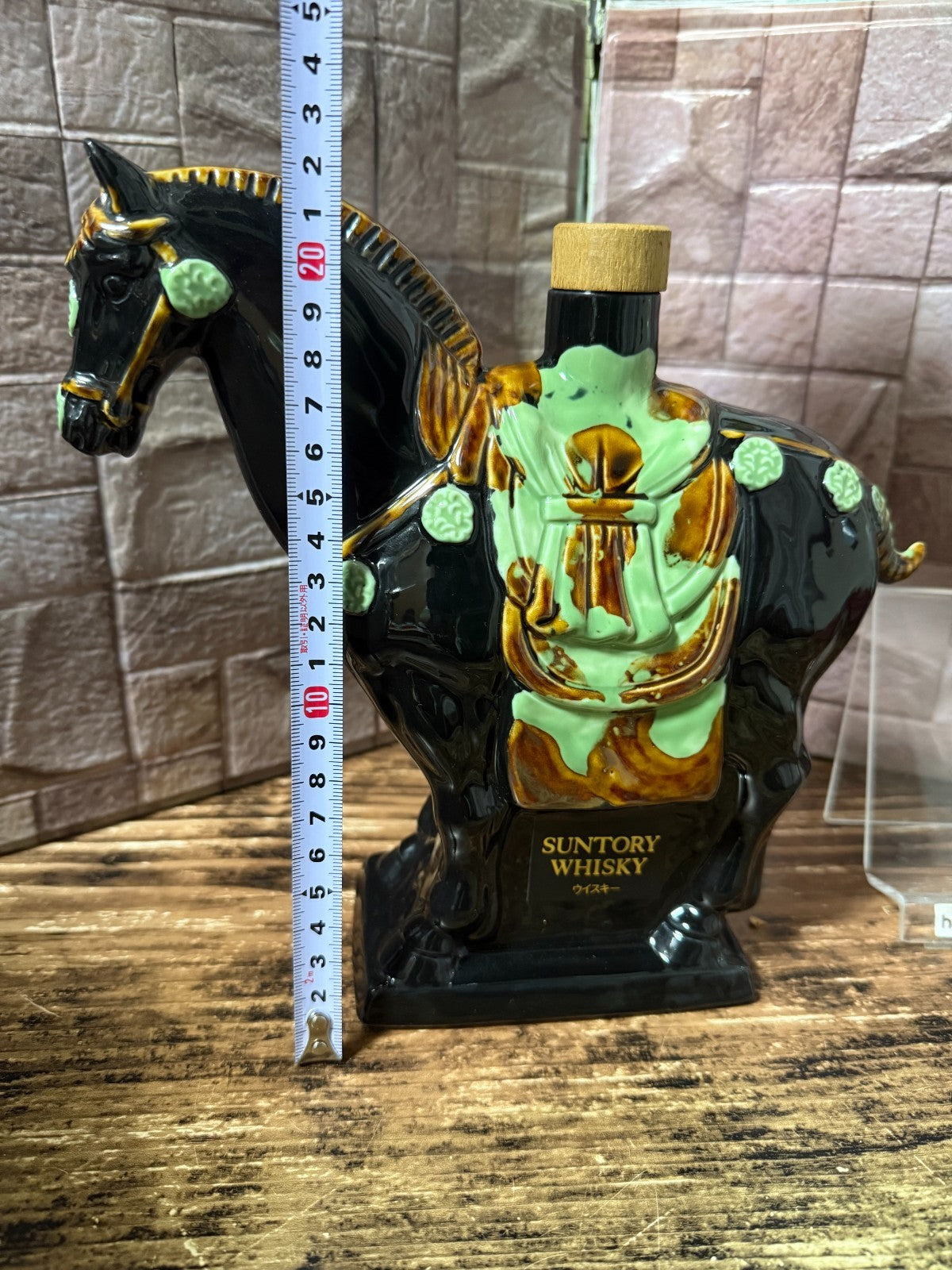 Vintage Suntory Whisky Horse Decanter Bottle Ceramic Empty Japan Figurine JAPAN7