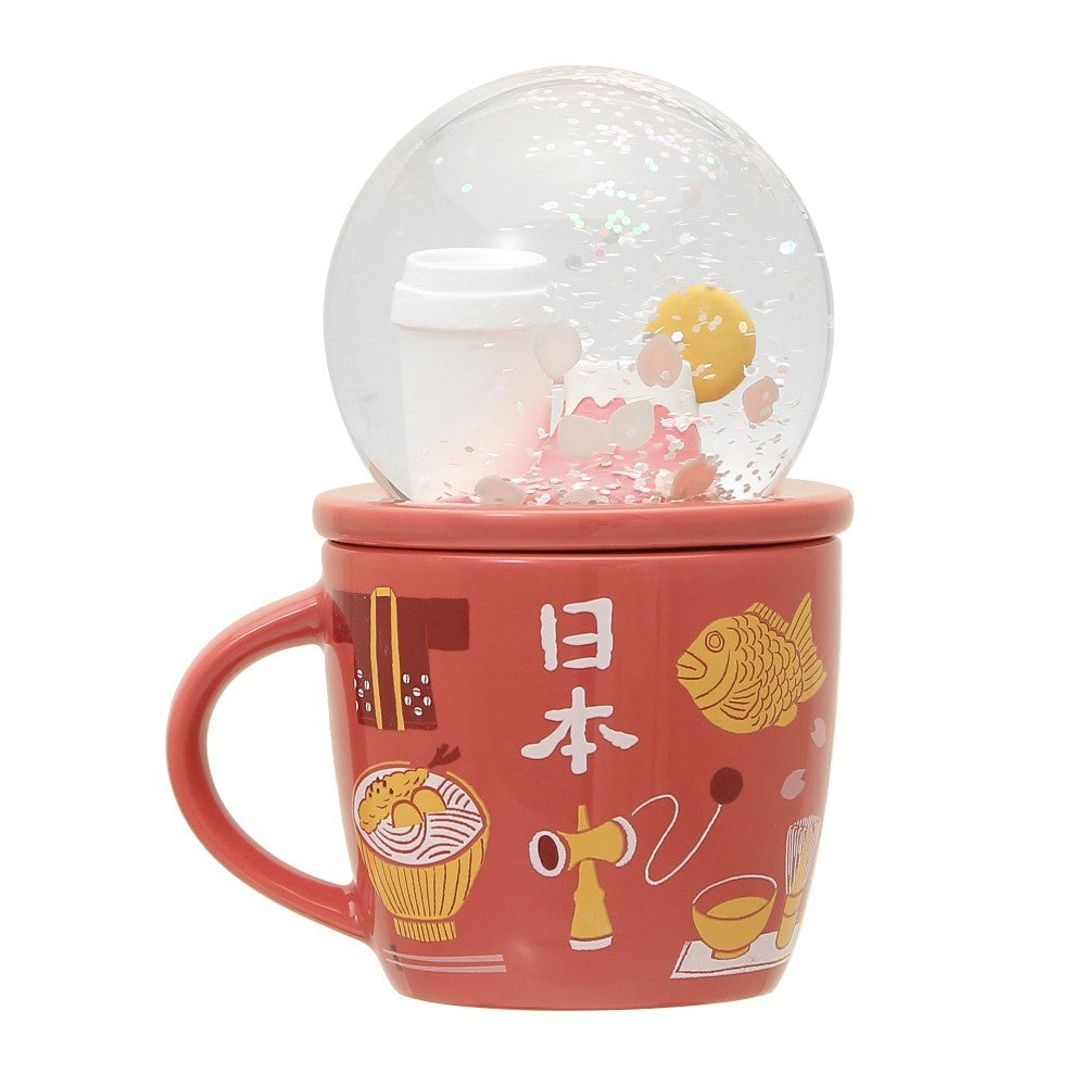 Starbucks Japan Collectible Snow Globe & Mini Mug 89ml Limited Sakura Mt. Fuji1