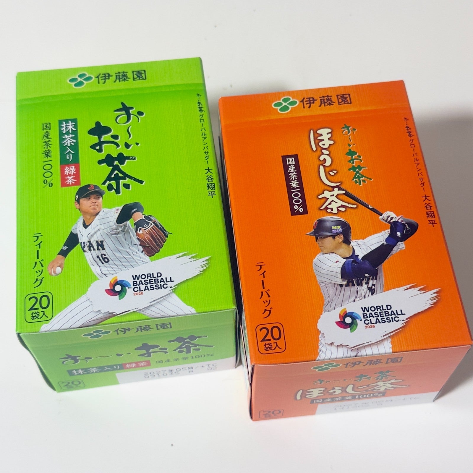 Oi Ocha ITOEN Shohei Ohtani WBC Uniform ver. Green Tea & Hojicha Total 40 Bags0