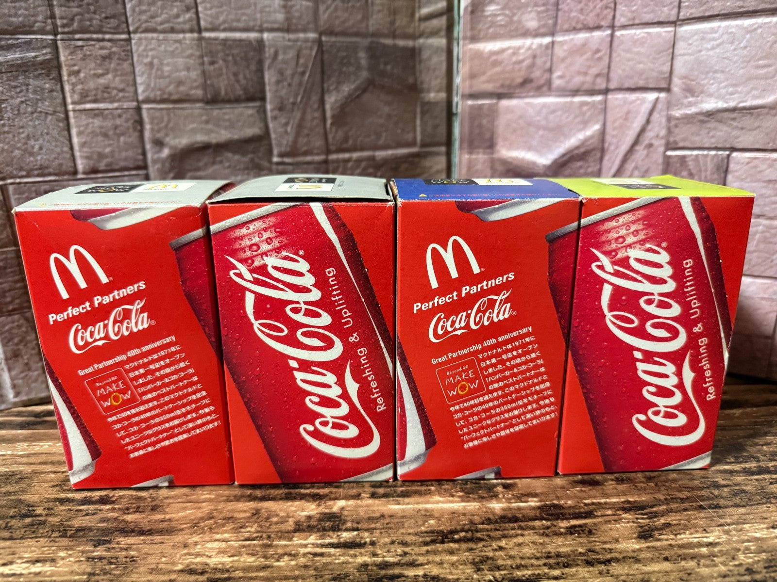 Coca-Cola McDonald's 2011 Best Partner 40th Anniversary 4 Glasses Made in JAPAN1