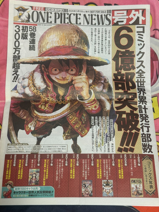 ONE PIECE NEWS Extra Newspaper 6 Billion Copies Commemoration Japan Limited0