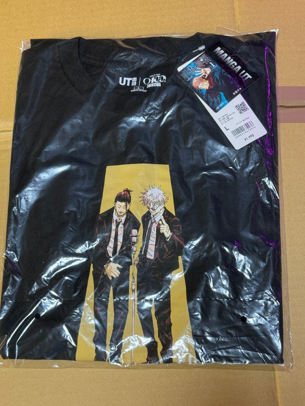 UNIQLO Jujutsu Kaisen Manga UT T-Shirts Shueisha 100th BLACK Size L JAPAN4