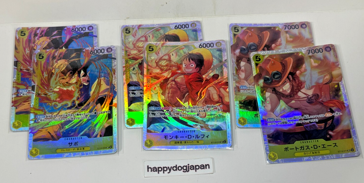 ONE PIECE TCG Ace, Sabo, Luff SR The Three Brothers ST13-008, 011, 015 Foil JPN2