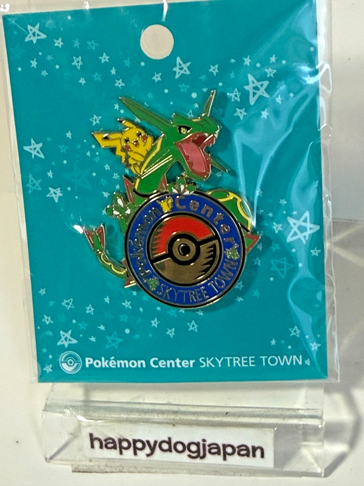 Pokemon Center Japan Limited Pin Skytree Rayquaza Pikachu & Tohoku Victini Badge5