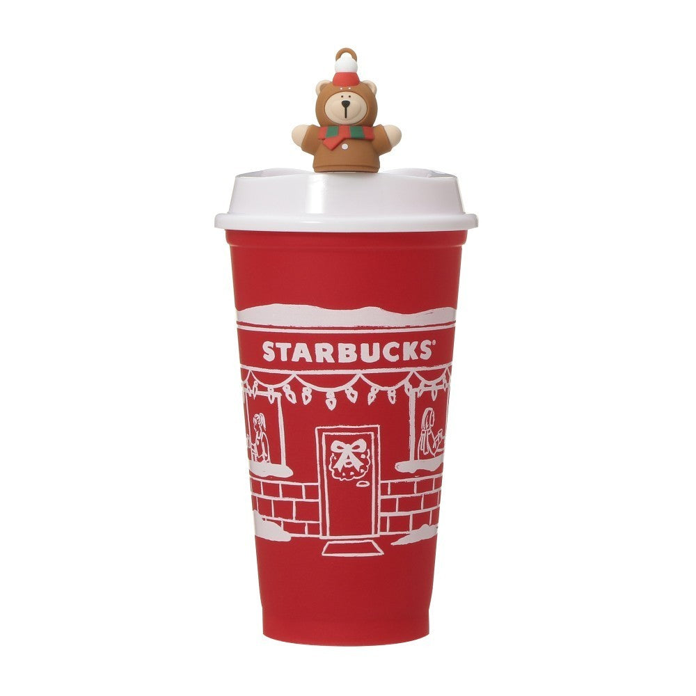 Starbucks Japan Holiday 2025 Reusable Cup 473ml Red & Cap Bearista Kawaii Gift0