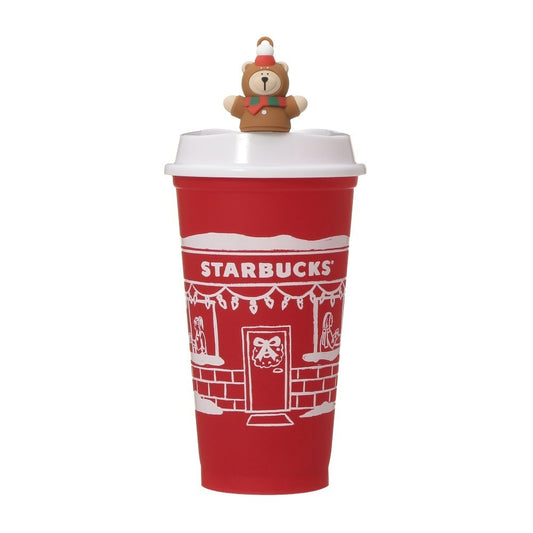 Starbucks Japan Holiday 2025 Reusable Cup 473ml Red & Cap Bearista Kawaii Gift0