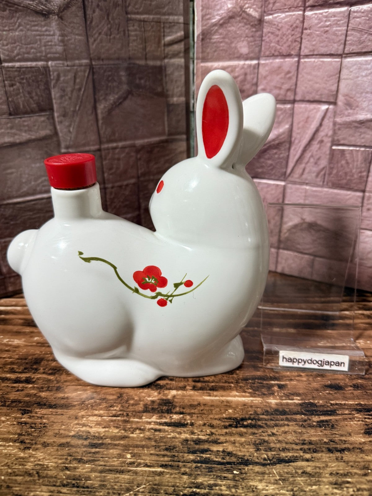 Vintage Japanese Rabbit Ceramic Sake Bottle Decanter 1990s–2000s Empty Japan1