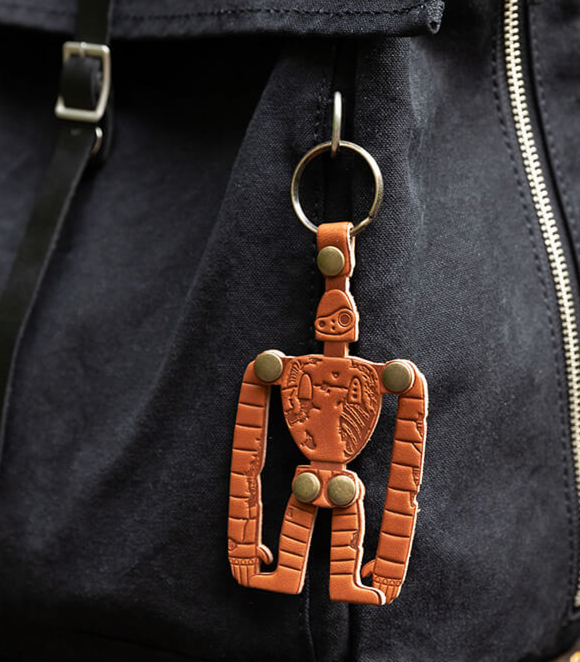 Studio Ghibli Museum Mitaka Exclusive Robot Soldier Leather Keychain Laputa JIL6