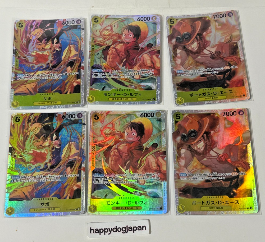 ONE PIECE TCG Ace, Sabo, Luff SR The Three Brothers ST13-008, 011, 015 Foil JPN0