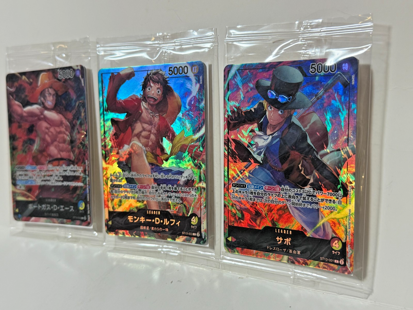 One Piece TCG Leader 5000 Trio: Portgas D. Ace, Monkey D. Luffy & Sabo JAPAN1