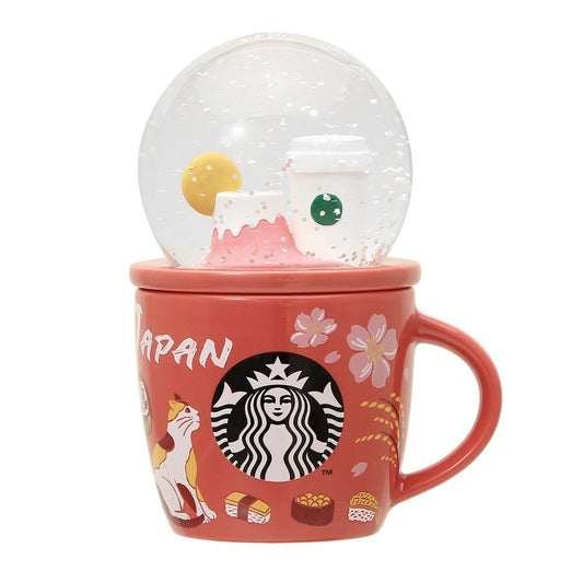 Starbucks Japan Collectible Snow Globe & Mini Mug 89ml Limited Sakura Mt. Fuji0