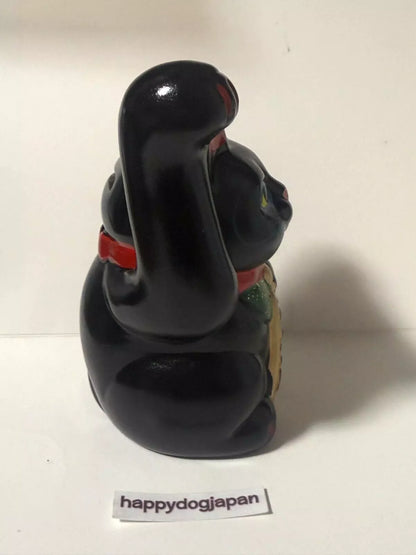 JAPANESE Lucky Cat Seto were 千万両 Long-Handed Black Cat (Right) 5.1 in Piggy Bank