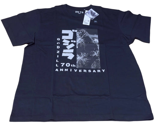GODZILLA x Uniqlo 70th Memorial T-shirt regular crew neck Black XXL size JAPAN
