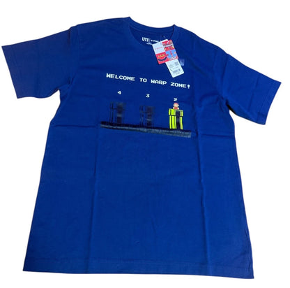 SUPER MARIO BRO. Uniqlo 2025 T-shirt regular Clay pipe Blue Size L From JAPAN