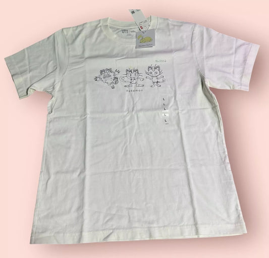 UNIQLO 2025 Pokémon Sketch Design No.0052 Meowth M size Off-White From JAPAN