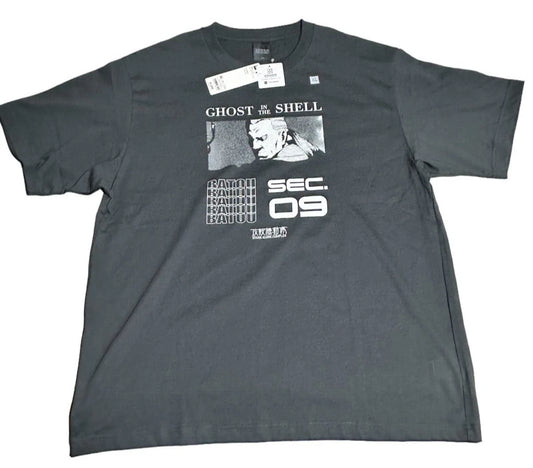 GHOST IN THE SHELL x GU T-shirt S.E.C. 09 Gray BATOU XL size From JAPAN
